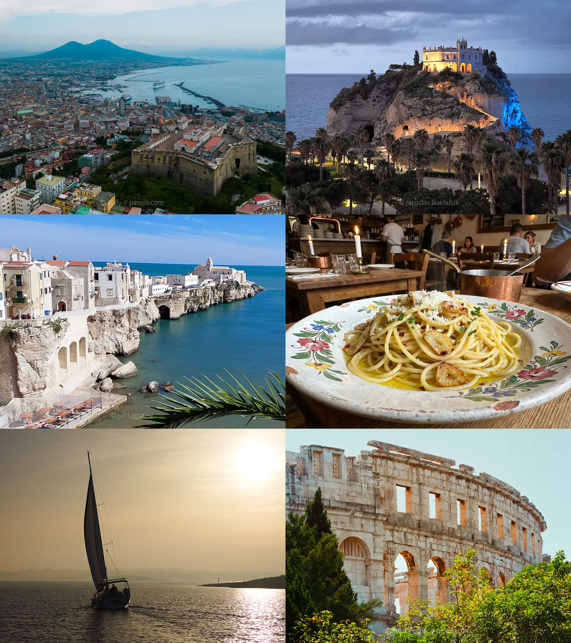 An image mosaic of highlights for The Siren's Wake sailing course